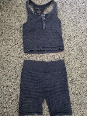 Bike Shorts Waffle Knit SET - Navy Small/ Med Loungewear